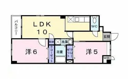 ディオーネ・ジエータ・イースト【2階】の間取り