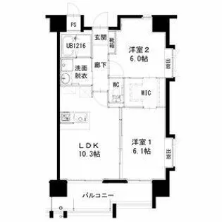 ヒルクレスト片野グランデⅠ【7階】の間取り