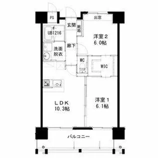 ヒルクレスト片野グランデⅠ【9階】の間取り