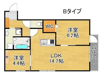 トリシア遠里小野【2階】の間取り