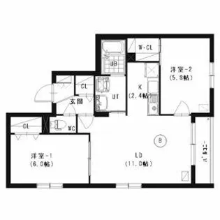 ル・ファール行啓通【202号室】の間取り