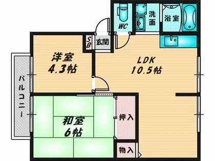 ジョイフルコンフォート【1階】の間取り