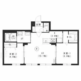 アッサンブラージュS.S.R.【202号室】の間取り