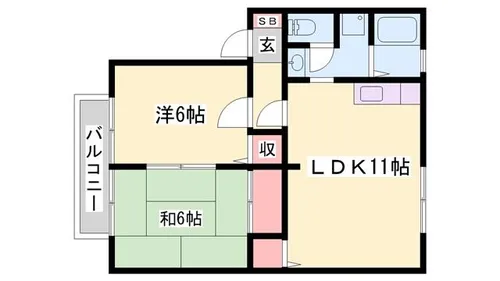 サンハイム下手野A【2階】の間取り