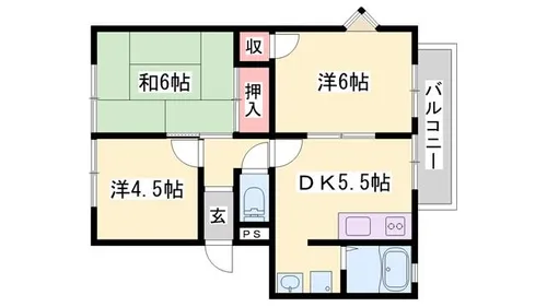 フレグランス金保【B202号室】の間取り