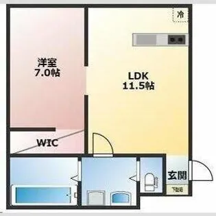 フィルテッツア城南【201号室】の間取り
