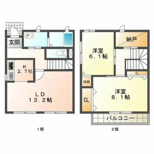 パルモ赤羽B棟【1階】の間取り