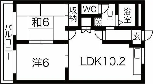 エスポワールロイヤル【202号室】の間取り