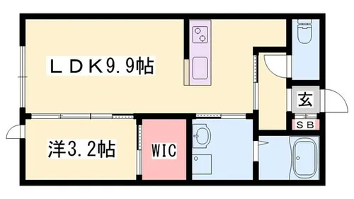 プレジール英賀保【102号室】の間取り