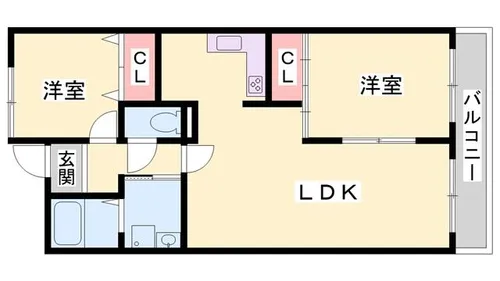 グローバル高田【4-A号室】の間取り