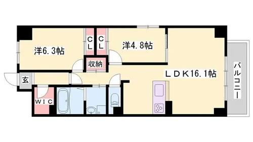 キャッスルコート土山【205号室】の間取り