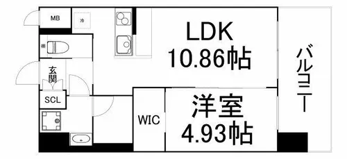 プレジオ天神橋ASIAN【6階】の間取り