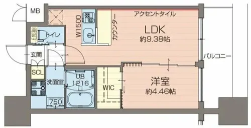 プレジオ難波EURO【9階】の間取り