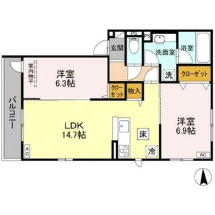 エンラージ西院【2階】の間取り