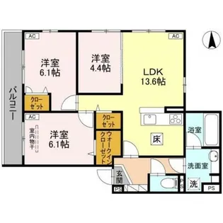 エンラージ西院【3階】の間取り