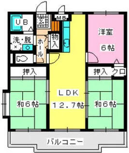 ロイヤルハイツ博多南【301号室】の間取り