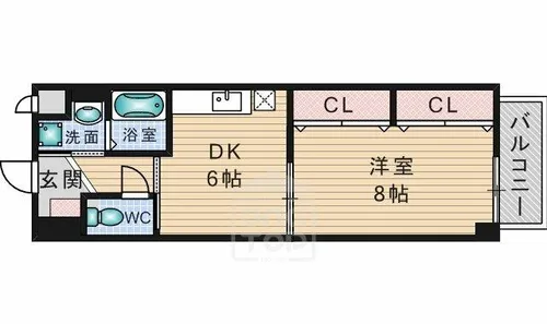 ハイツ東一津屋公輝【1階】の間取り