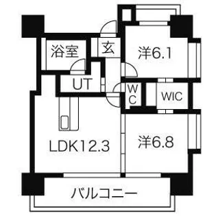 2LDKの間取り画像