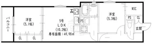 ピレーネ一津屋【2階】の間取り