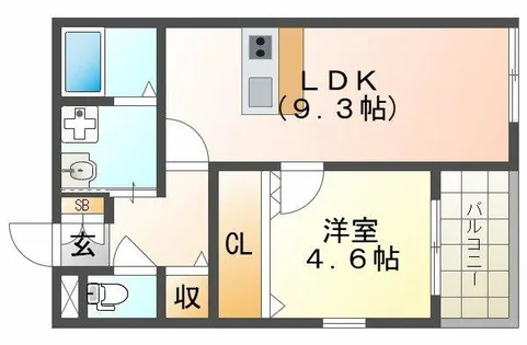 1LDKの間取り画像