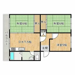 コープ野村浜寺公園4棟【2階】の間取り