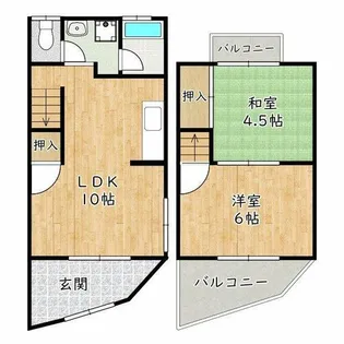 大阪府堺市東区北野田【テラスハウス】の間取り