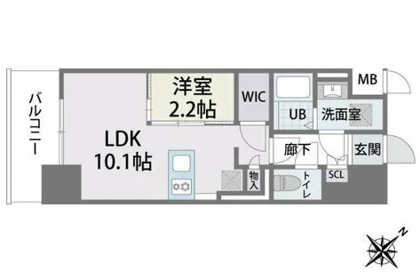 ラクラス博多Ⅱ【10階】の間取り