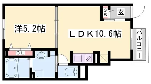 クレメントエム【104号室】の間取り