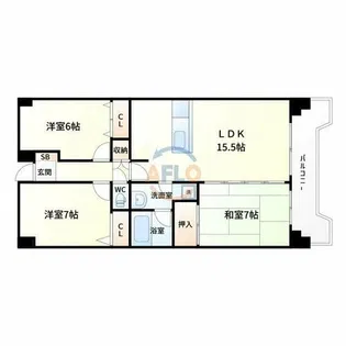 淀川ハイライフマンション【5階】の間取り