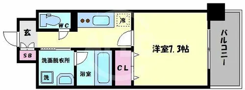 ボーベル玉造【7階】の間取り