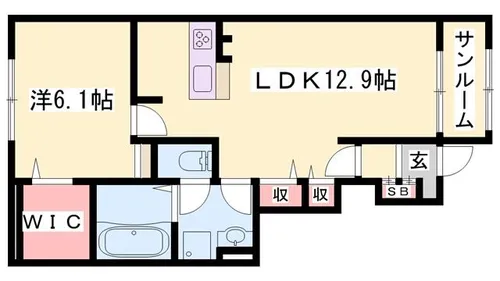 クレール参番館【103号室】の間取り