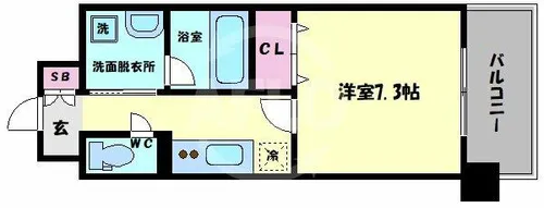 ボーベル玉造【8階】の間取り
