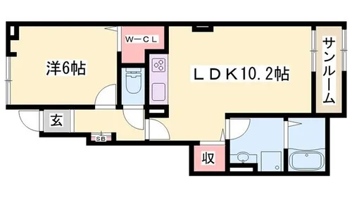 エスポアール姫路東【103号室】の間取り