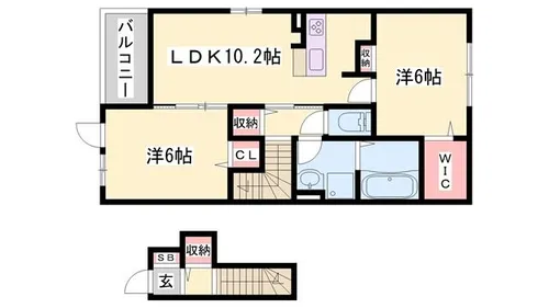 ベルオーブK【204号室】の間取り
