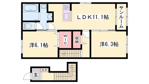 アル・グレース【201号室】の間取り