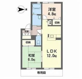 ディアス宮脇 B棟【103号室】の間取り