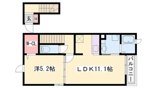モンビーブルA【202号室】の間取り