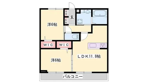 ラ グリシーヌ青山【303号室】の間取り