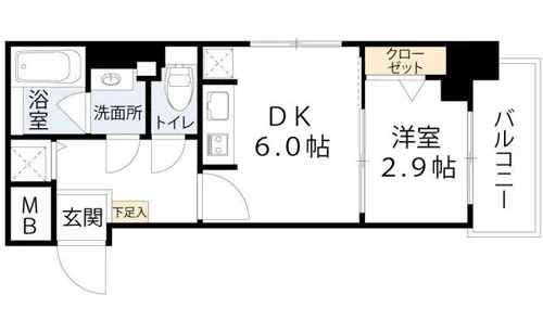 ライフフィールドなにわ本町RUELLE【9階】の間取り