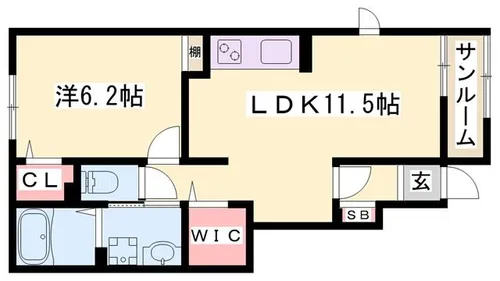 ポルト ボヌール1【101号室】の間取り