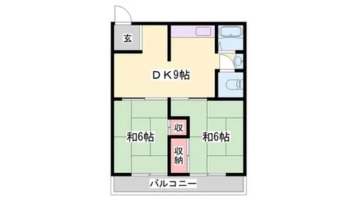 大塩コーポ【2-D号室】の間取り