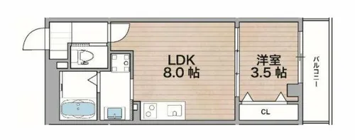 レジデンスコート森ノ宮【104号室】の間取り