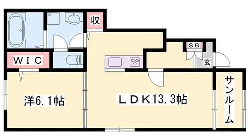 エスパスリッシュ田井 A【101号室】の間取り