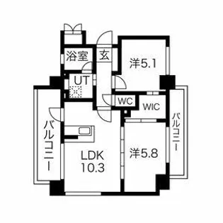 ヒルクレスト百道【305号室】の間取り
