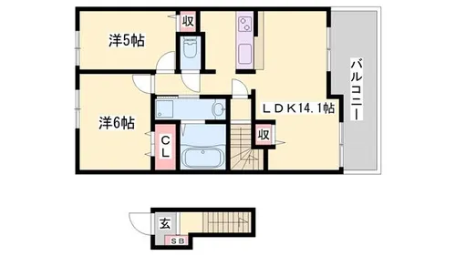クールス【2階】の間取り