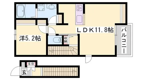 シャルマン・ドミール【202号室】の間取り