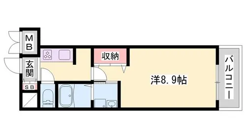 ザ ベース東姫路【402号室】の間取り