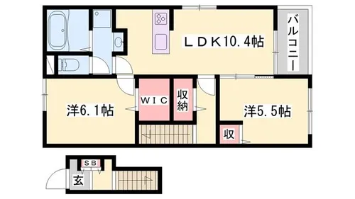 フレンドリー A【201号室】の間取り