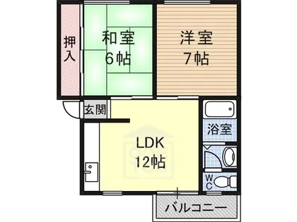福田ハイツ【2階】の間取り