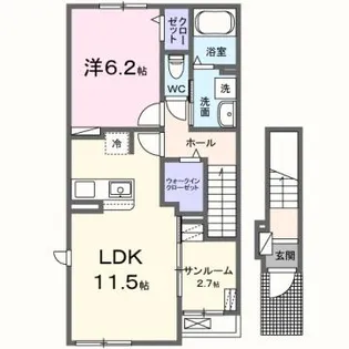 イーストウッド2【201号室】の間取り